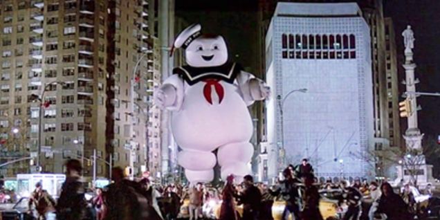 Commuters watch out for Ghostbusters' Marshmallow Man