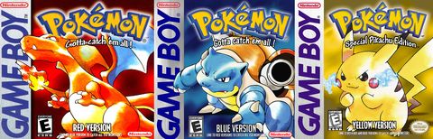 Pokemon Red, Pokemon Blue, Pokemon Yellow