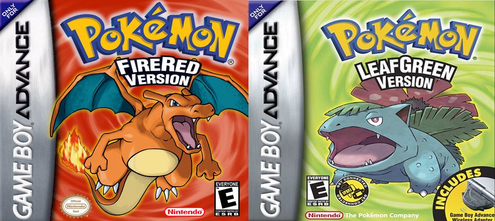 Pokemon Red vs Pokemon Fire Red side by side comparison 