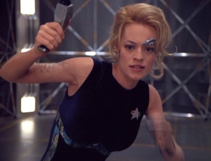Jeri Ryan as Seven of Nine in Star Trek Voyager