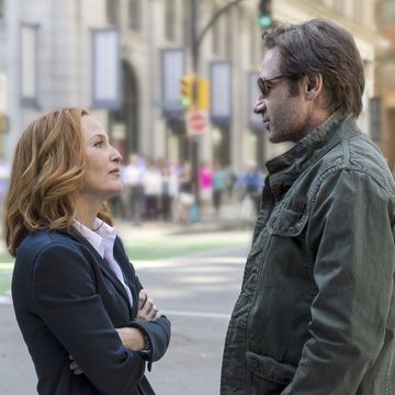 Gillian Anderson and David Duchovny as Mulder and Scully in X-Files season 10