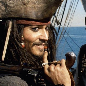 Johnny Depp as Jack Sparrow and Orlando Bloom as Will Turner in Pirates of the Caribbean