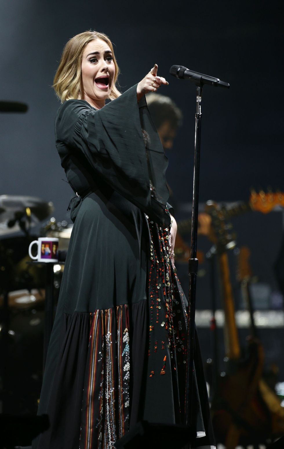 Adele performing on the Pyramid Stage at Glastonbury day 2