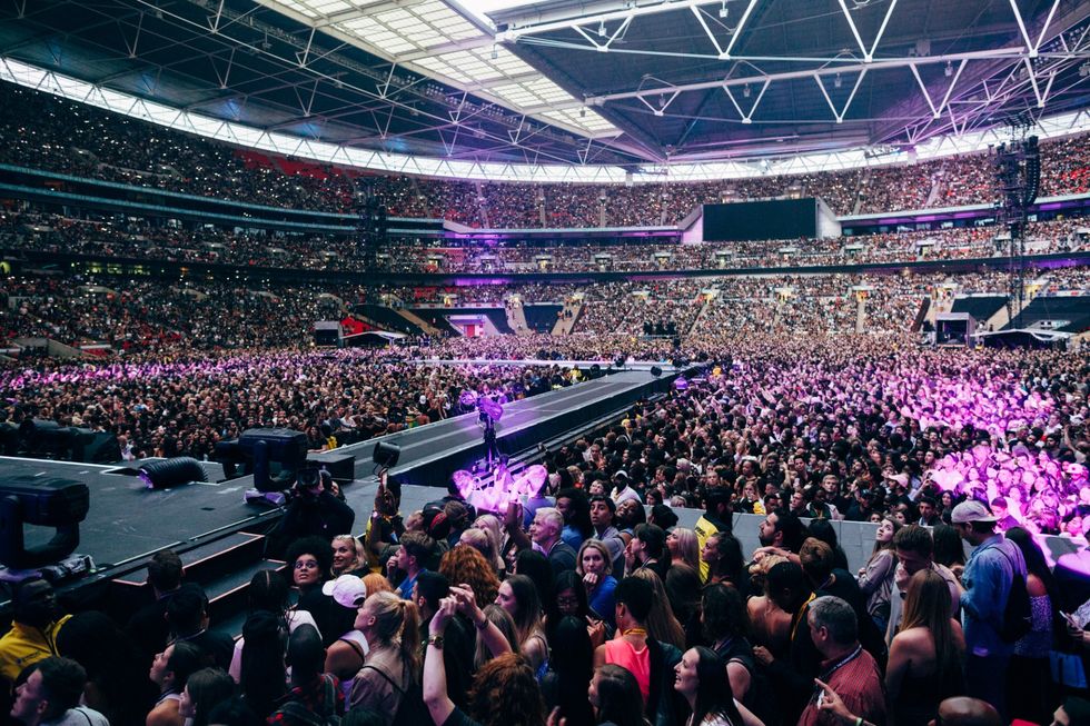 Beyonce, crowd at Wembley Stadium, London