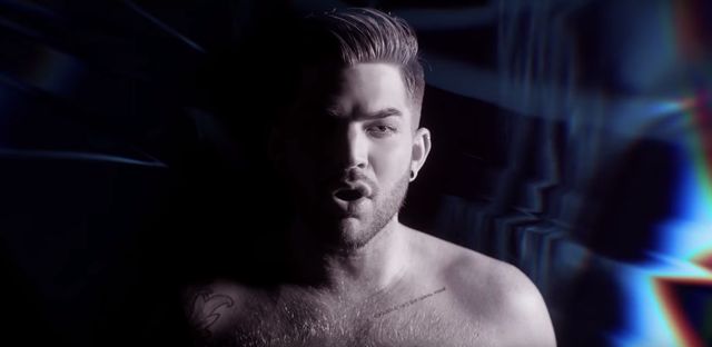 Adam Lambert 'Welcome to the Show' music video still.