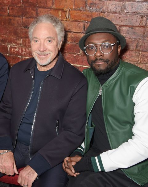 Coaches Sir Tom Jones (L) and will.i.am attend 'The Voice' secret gig ahead