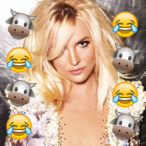 Britney Spears 'Make Me Moo' banner.