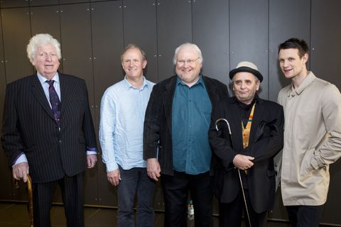Tom Baker, Peter Davison, Colin Baker, Sylvester McCoy, Matt Smith at the Doctor Who 50th Celebration in 2013