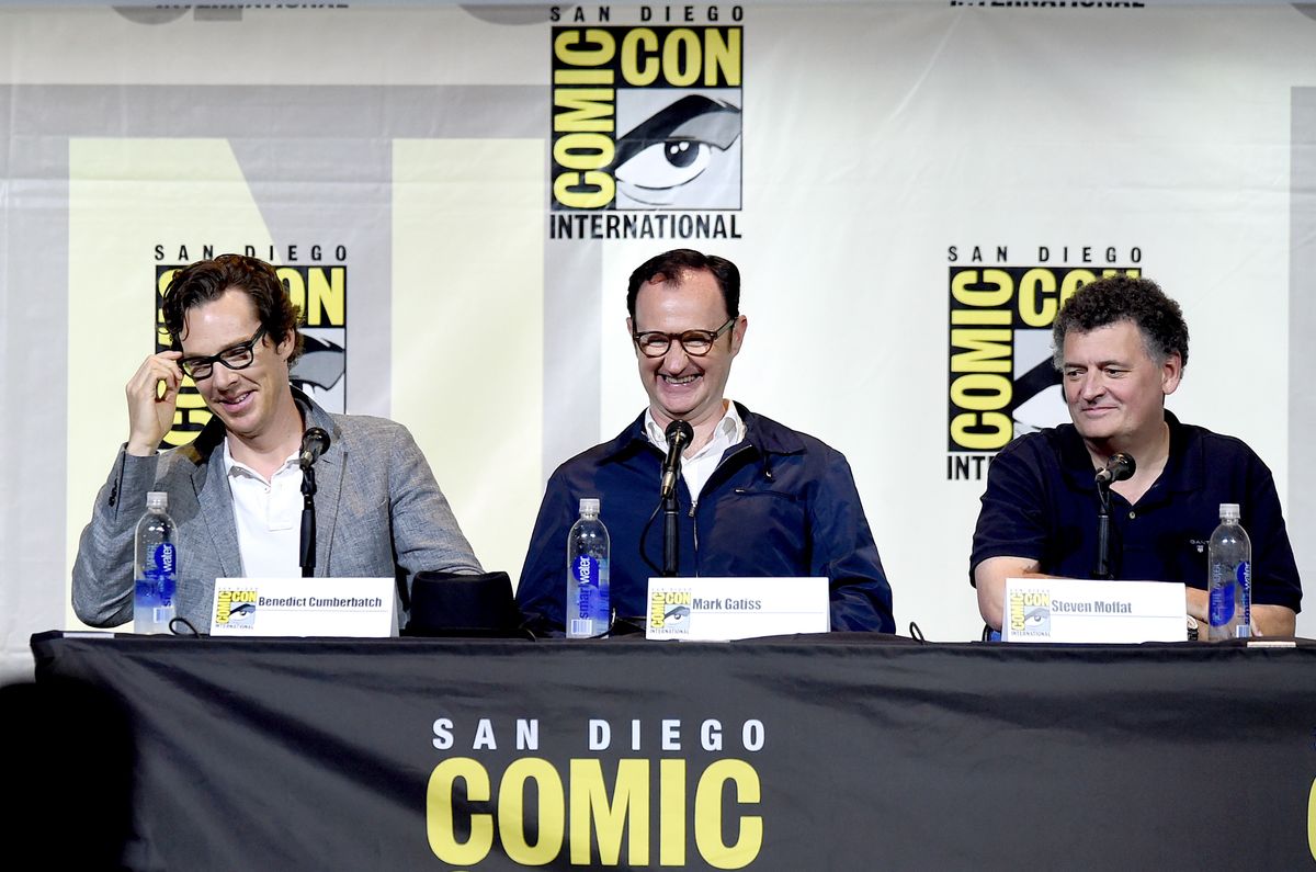 Benedict Cumberbatch, Mark Gatiss and Steven Moffat at Comic-Con