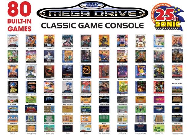sega genesis classic console game list