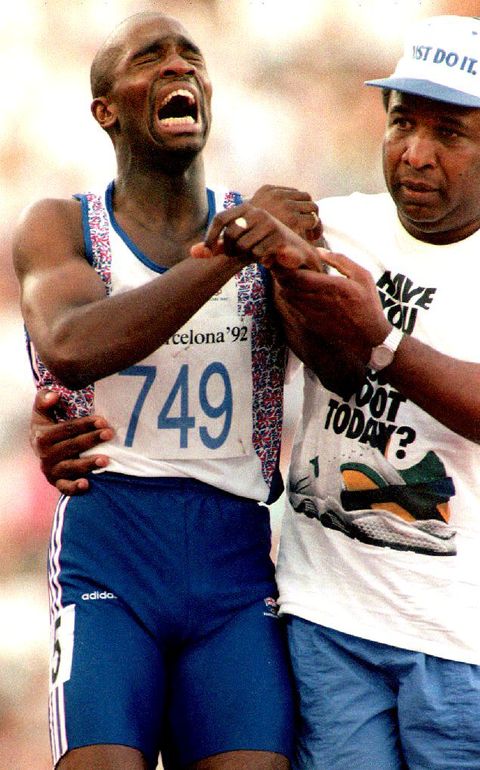 Watch The Touching Moment Olympic Star Derek Redmond Was Helped Across 