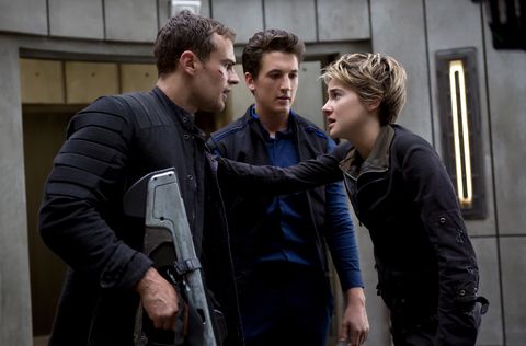 theo james, miles teller and shailene woodley in insurgent
