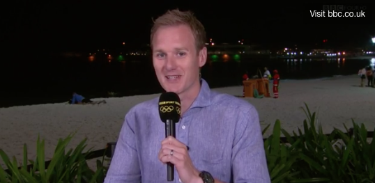 Watch The Insane Moment A Frisky Couple Seemingly Have Sex On Rio Beach Behind Bbc Olympics