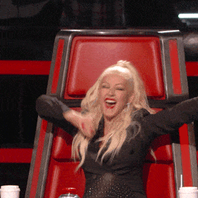 Excited - Christina Aguilera on The Voice GIF