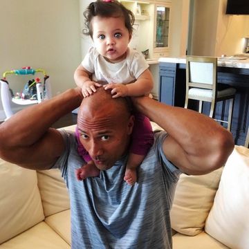 The Rock gives his daughter an inspirational talk and she poops on his neck