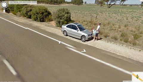 Google Street view frisky couple in Australia