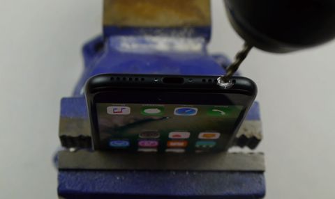 iPhone 7 headphone port drilled in
