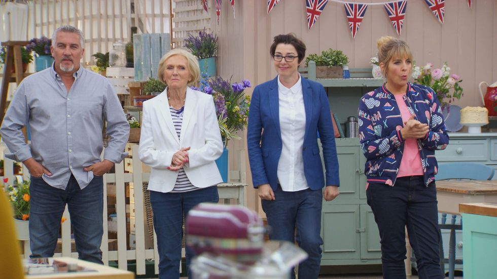 The Great British Bake Off Pastry Week: Paul Hollywood, Mary Berry, Sue Perkins, Mel Giedroyc