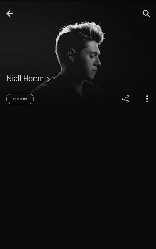 Niall Horan's solo profile on Apple Music
