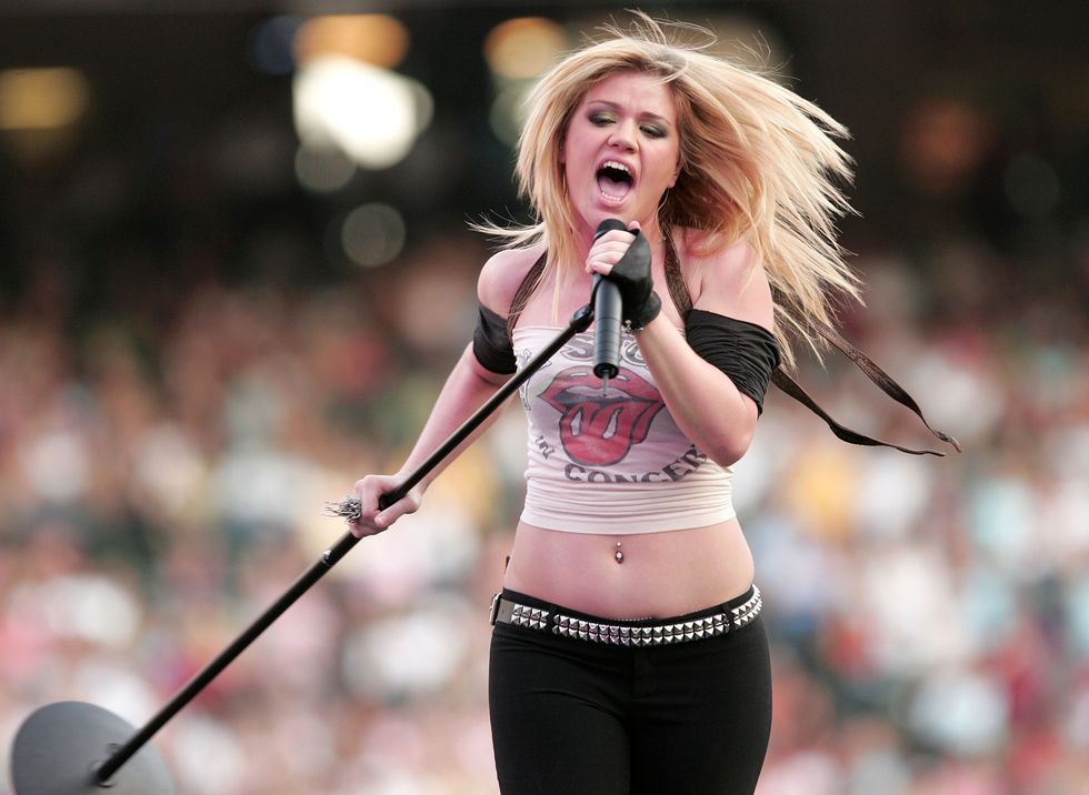 Kelly Clarkson during 102.7 KIIS-FM's Wango Tango at Angels Stadium in Anaheim, California, United States.