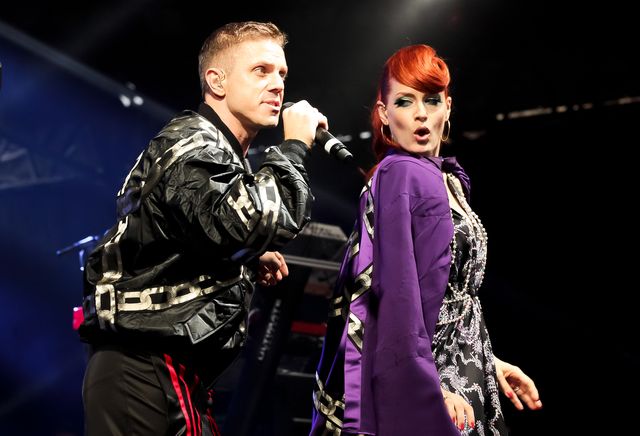 LONDON, UNITED KINGDOM - JULY 21: Jake Shears and Ana Matronic of Scissor Sisters perform on the America stage on Day 1 of BT River Of Music Festival at Tower of London on July 21, 2012 in London, United Kingdom.