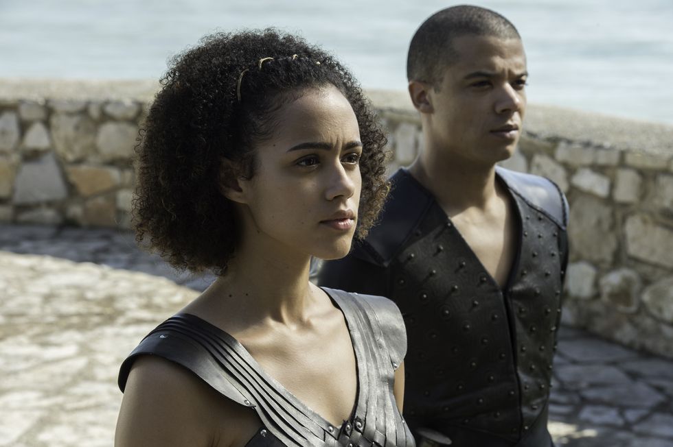 missandei and grey worm in game of thrones