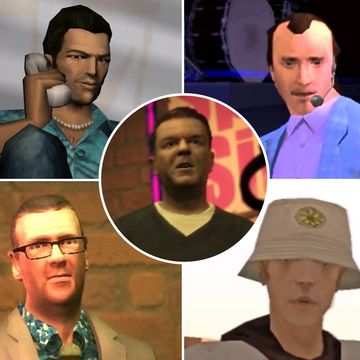 Grand Theft Auto celebrities from the game series, GTA IV, GTA Vice City, GTA San Andreas, Ray Liotta, Phil Collins, Ricky Gervais, Frankie Boyle, Shaun Ryder