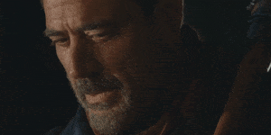 Negan, Jeffrey Dean Morgan, The Walking Dead, evil smile, GIF