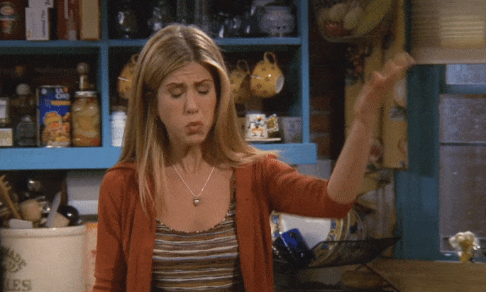 rachel green looking angry in friends gif