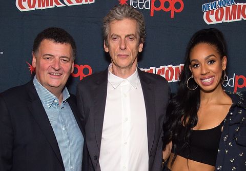 Steven Moffat, Peter Capaldi and Pearl Mackie of 'Doctor Who' at NYCC