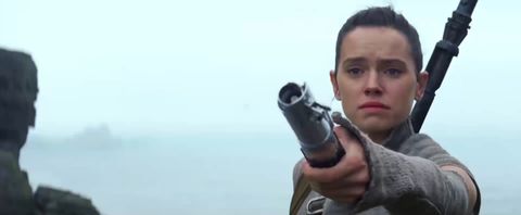 Rey at the end of The Force Awakens