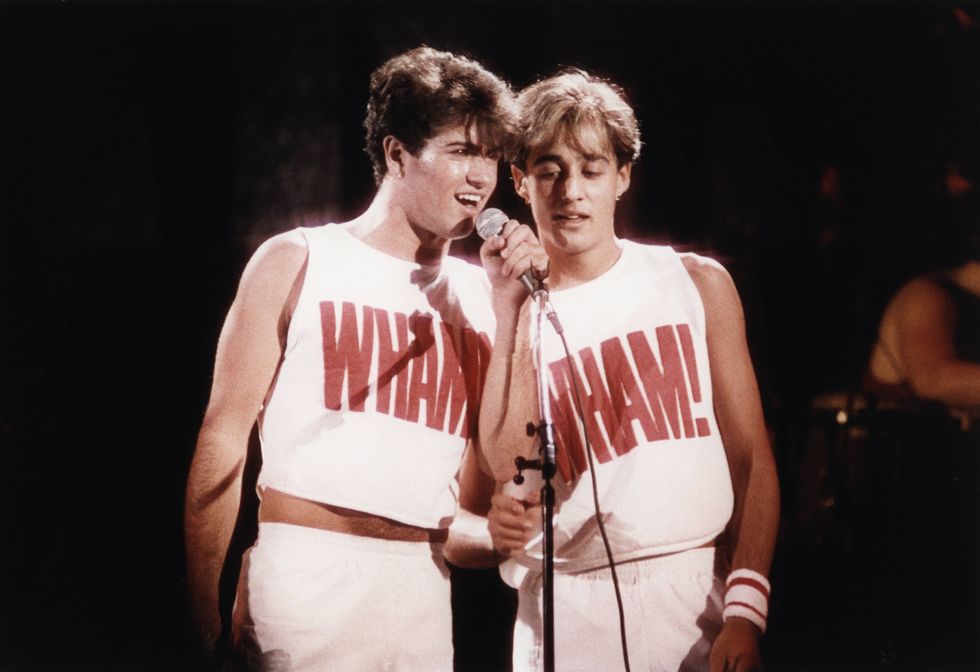 George Michael w popowej grupie Wham z Andrew Ridgeleyem