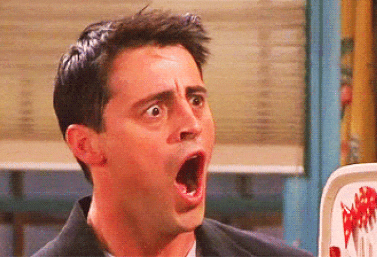 Shocked, Joey, Friends, GIF