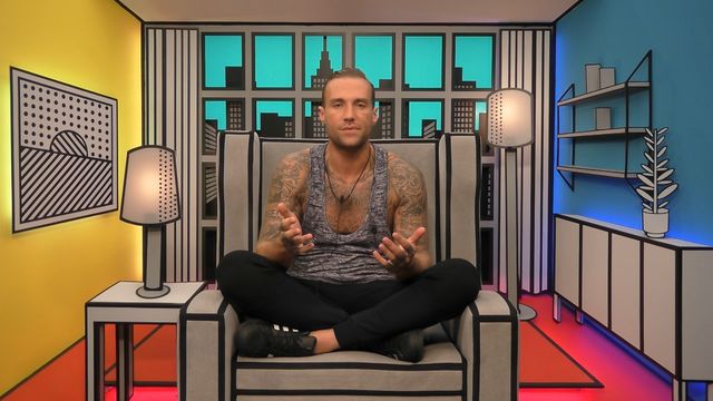 Calum in the Celebrity Big Brother Diary Room