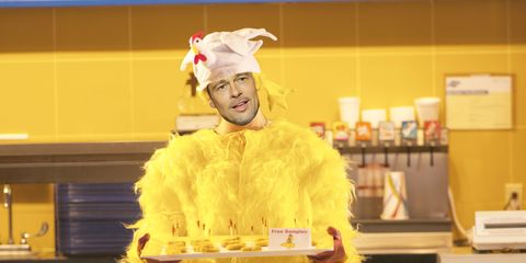 Brad Pitt, Chicken suit