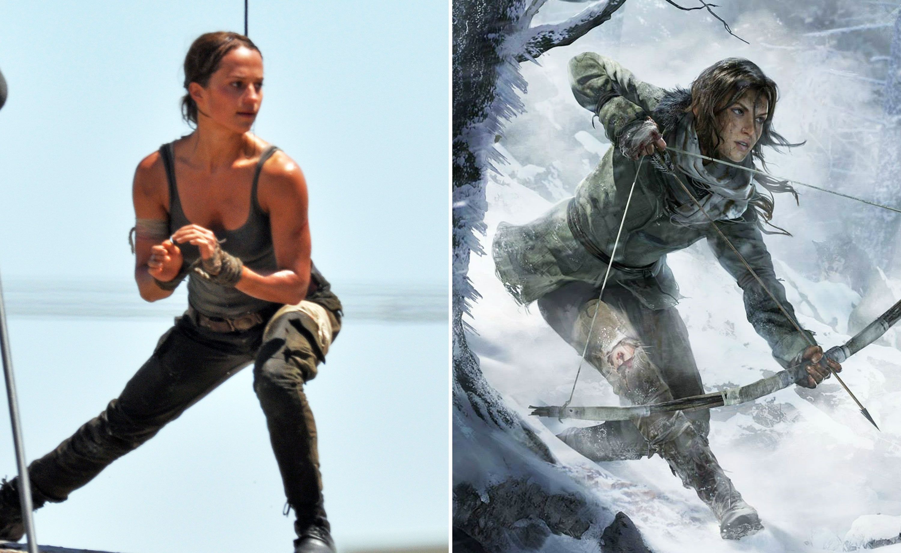 Photo: Roar Uthaug, and Alicia Vikander attend the Tomb Raider