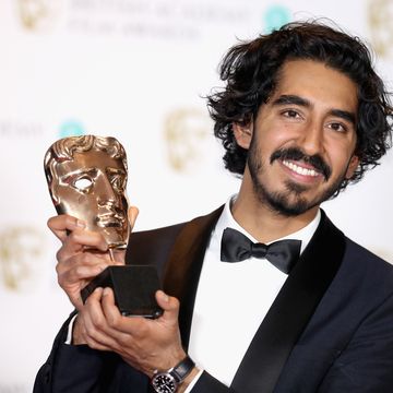 Spporting Actor winner Dev Patel poses with his award in the winners room during the 70th EE British Academy Film Awards (BAFTA) at Royal Albert Hall on February 12, 2017 in London, England