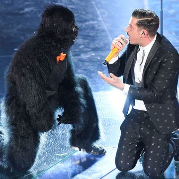 Francessco Gabbani dancing with Ape, Italy Eurovision Entry