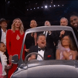 James Corden joined by Blue Ivy at Grammys Carpool Karaoke gif