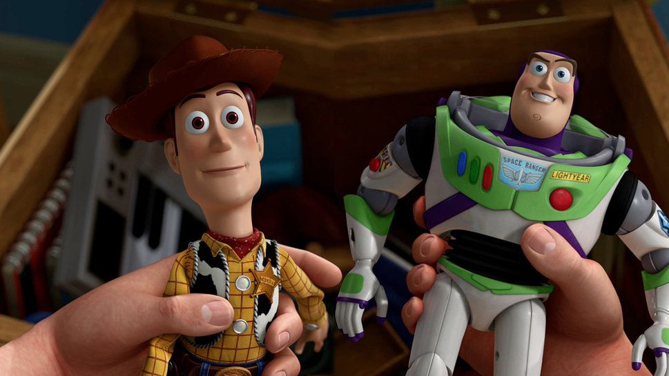 toy story buzz and woody flying