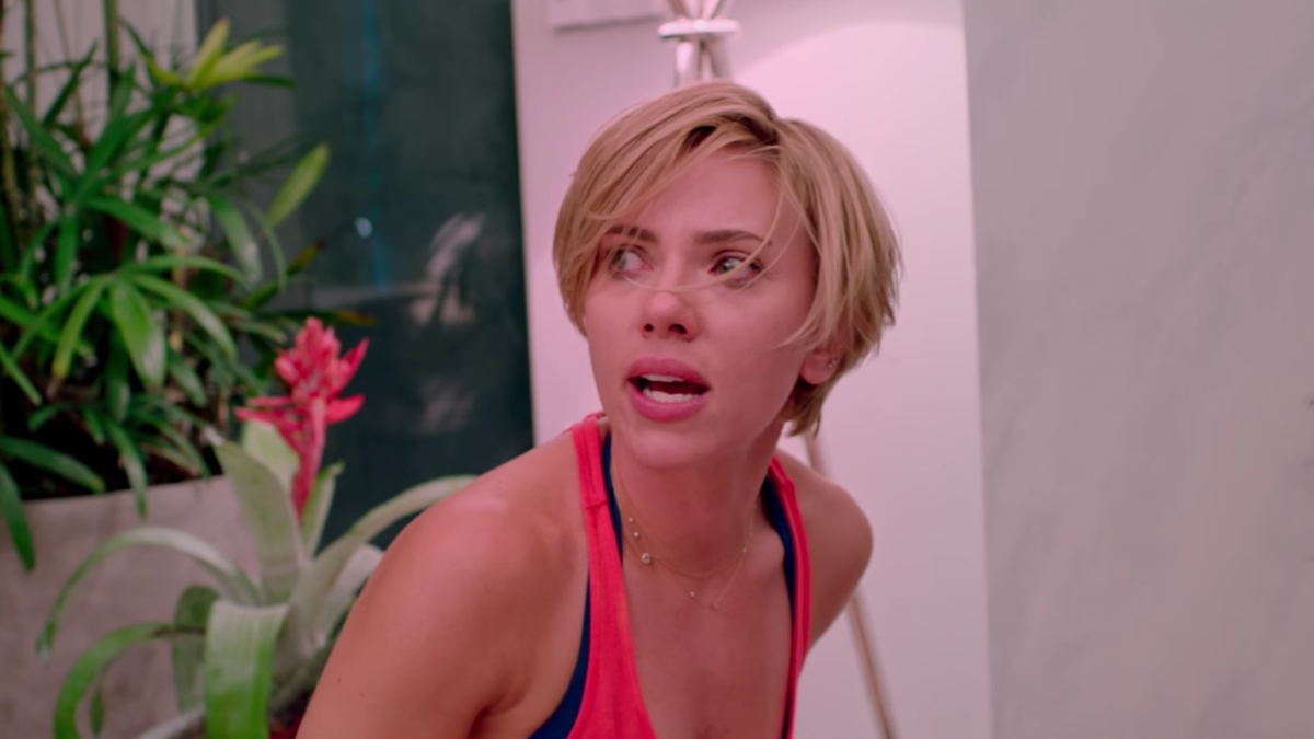 Red tank top dress Scarlett Johansson in Rough Night (2017)