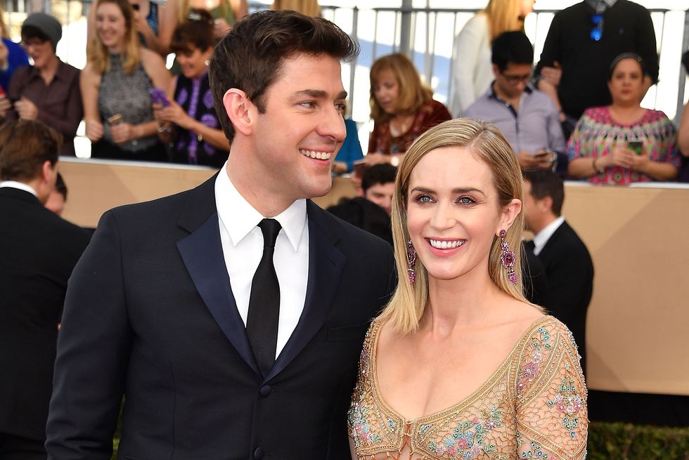 john krasinski and emily blunt arrives at the 23rd annual screen actors guild awards