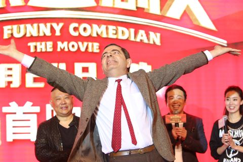Rowan Atkinson, as 'Mr Bean', attends the premiere of film 'Top Funny Comedian'