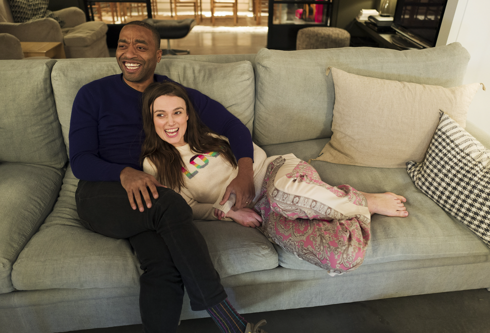 Keira Knightley and Chiwetel Ejiofor in Red Nose Day Actually