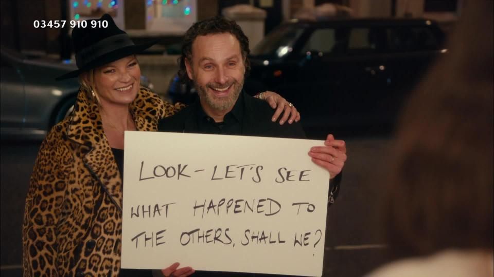 Kate Moss and Andrew Lincoln in Red Nose Day Actually