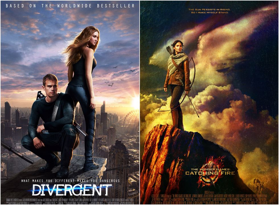 Divergent and The Hunger Games: Catching Fire posters