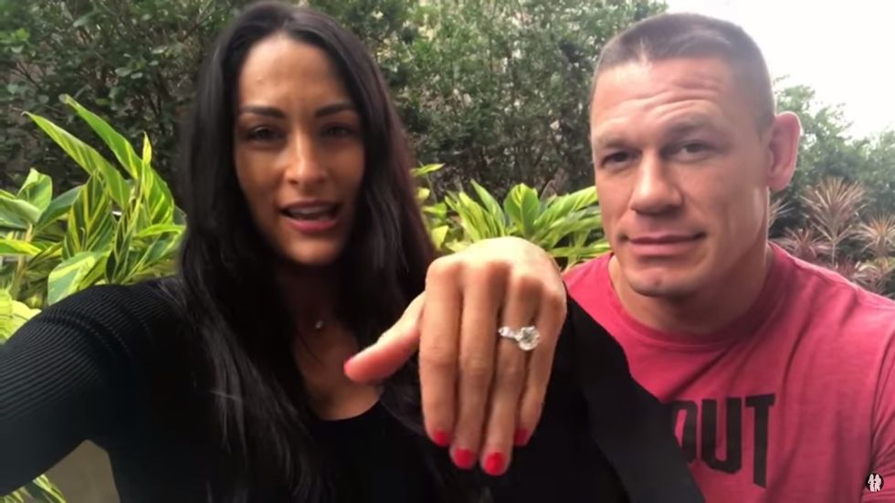 John Cena's WWE fiancée shows off giant engagement ring