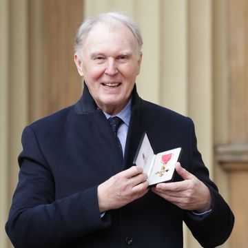 Tim Pigott-Smith at Buckingham Palace in London after receiving his OBE in 2017
