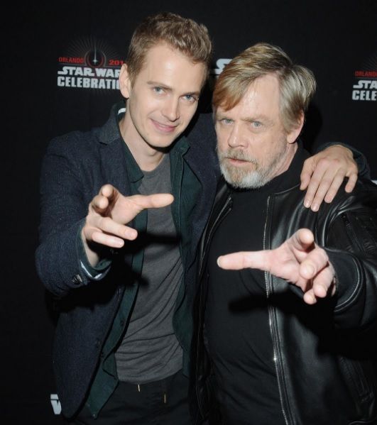 Mark Hamill and Hayden Christensen at an event for Star Wars
