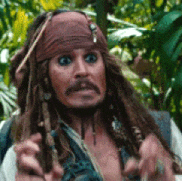 Jack Sparrow, Pirates of the Caribbean, shocked GIF